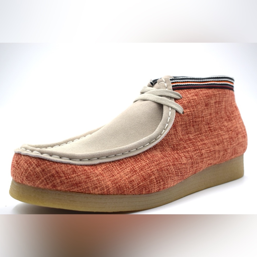 NEKTA/ke'nekt/ Wallabees for Men - Men's High-Top Casual Boots - Dessert orng/tn